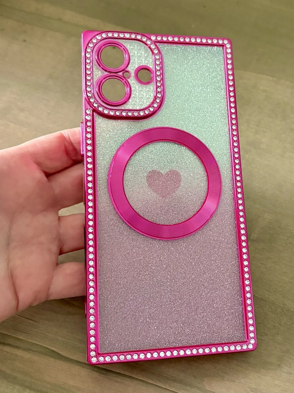 NEW Magnetic Glitter iPhone 16 Plus Case with Ring Holder